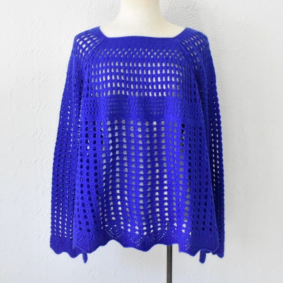 Ya Los Angeles Blue Open Knit Sweater - Picture 4 of 14
